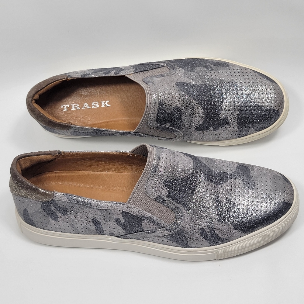 Trask Lillian Slip-on Camo Metallic Water Resistant Sneakers, EUC, size 7.5